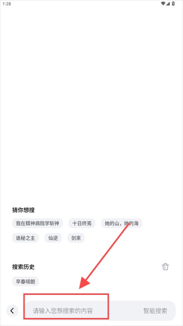 搜索小说界面